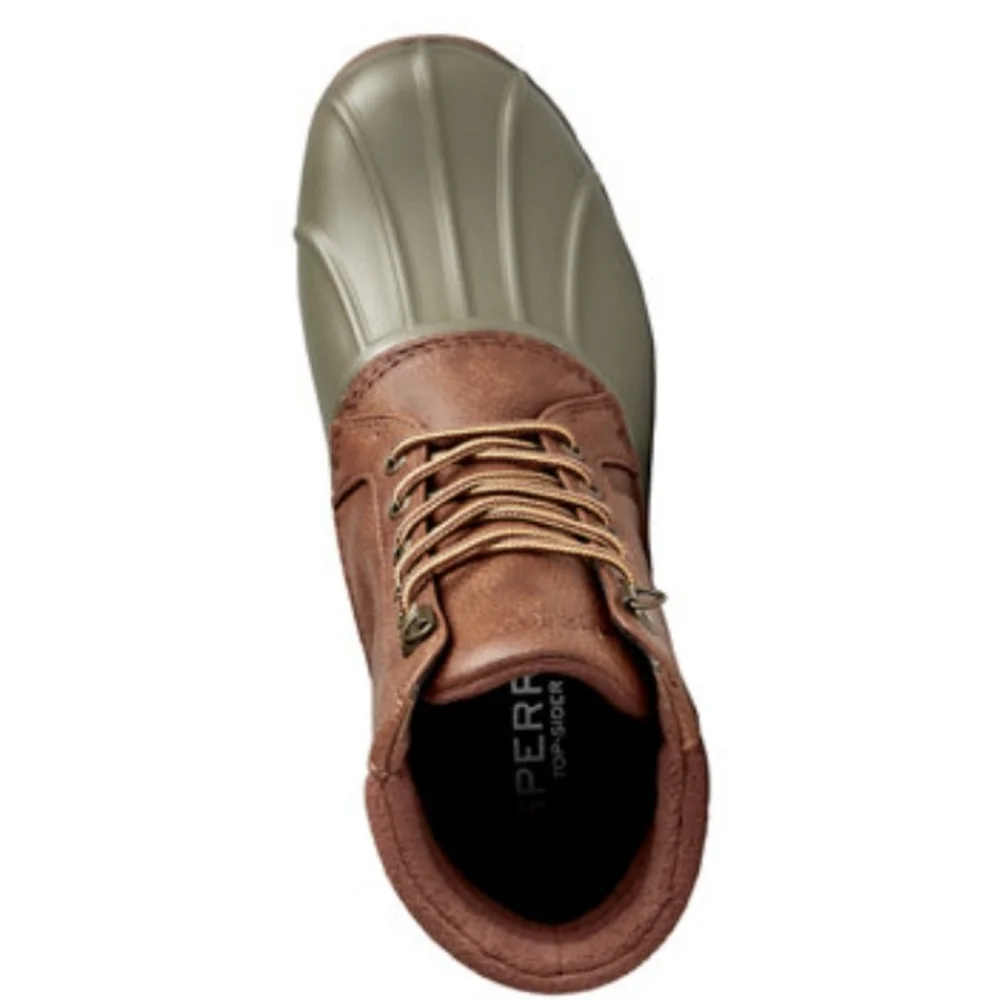 Sperry Top Sider Waterproof Duck Boot Olive and Tan